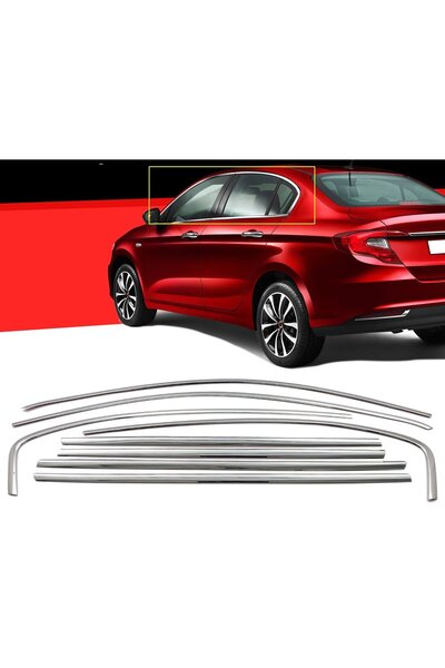 autogp Fiat egea sedan cam çerçevesi kenar çıtası krom tamtur 8 parça 2015+