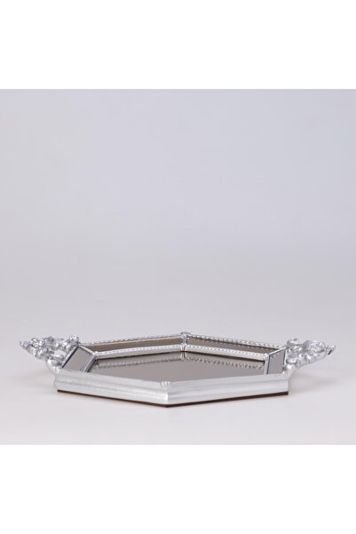 Selim Hexagonal Mirrored Tray Silver