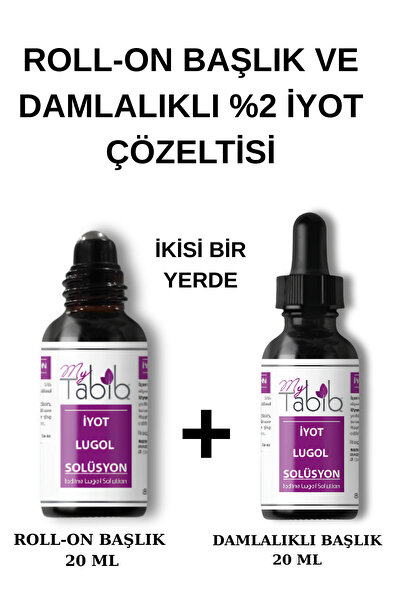 mytabib İyot Kafesi Için Sürülebilir Roll-on Başlıklı ve Damlalıklı Lugol Sol...