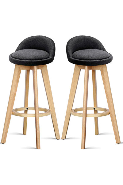 Quasar & Co. Set of 2 bar stools, swivel, upholstered, suitable for the kitch...