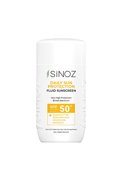 SİNOZ Sonnenfluid Gesicht SPF 50+ PA++++ – Hyaluron & Niacinamid, leicht, veg...