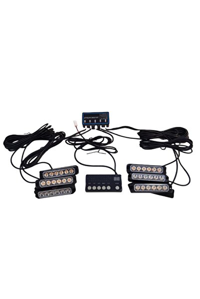 Space 7 fonksiyonlu çakar lamba 12-30v 6 led 6 adet kırmızı*mavi*beyaz set / ...