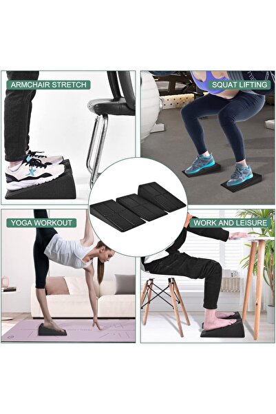 Arabest 3-Piece Foam Slant Board for Calf Stretching, Adjustable Squat Wedge,...