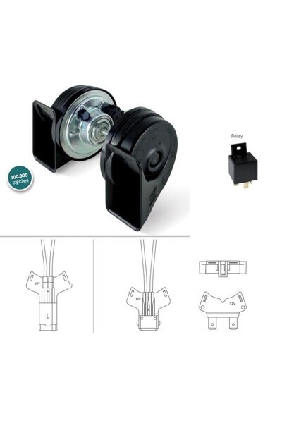 Genel Markalar FIAMM FİAMM DADAT KORNA 12V TAKIM+ROLE RENAULT+MERCEDES+