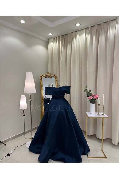 vanus fashion فستان سهرة طويل ( 2 لونين) 3868
