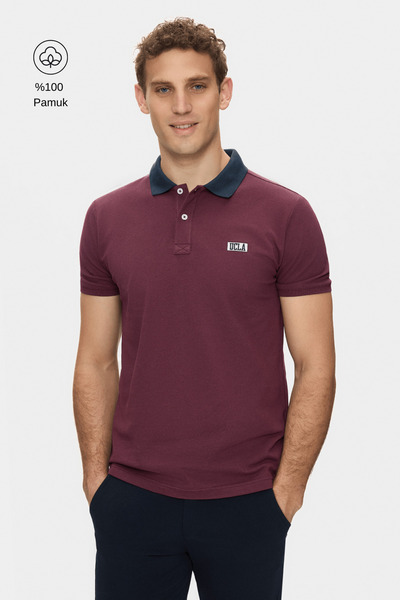 UCLA Arroyo Claret Red Polo Collar Embroidered 100% Cotton Standard Fit Men's...