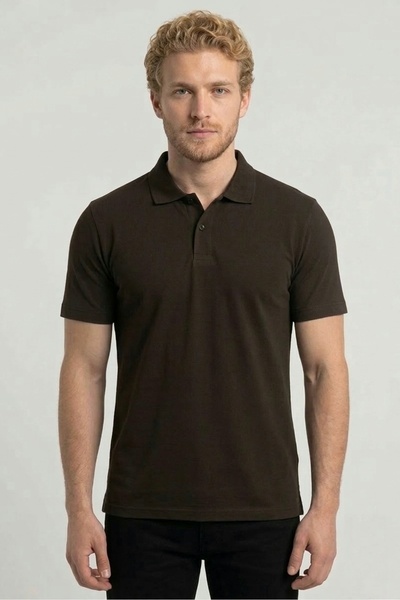 MC Company Men's Non-Shrinkable Cotton Fabric Regular Fit Brown Non-Curling P...
