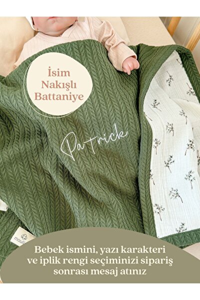 Mouliss %100 Pamuk Waffle Yumuşak Dokulu Bebek Battaniyesi 80x75 cm - Kişiye ...