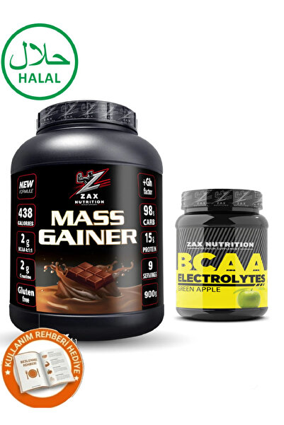 zax nutrition MASS GAİNER ÇİKOLATA BCAA YEŞİL ELMA HACİM PAKETİ