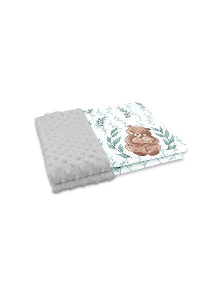 MimiNu Pătură moale pentru bebeluși, MimiNu, cu două fețe, 75 x 100 cm, țesăt...