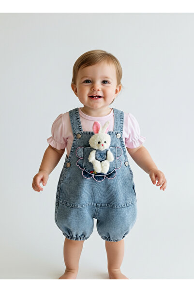 Genel Markalar Oyuncak Tavşanlı Bebek Kot Salopet