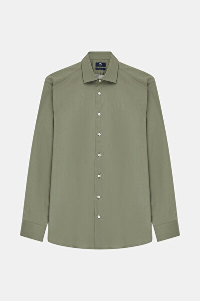 W Collection YEŞİL UZUN KOLLU CUSTOM FIT GÖMLEK