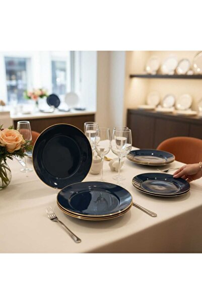 Luminarc 6 قطع أركوبال زيلي طبق تقديم مطلي بالذهب مقاس 26 سم