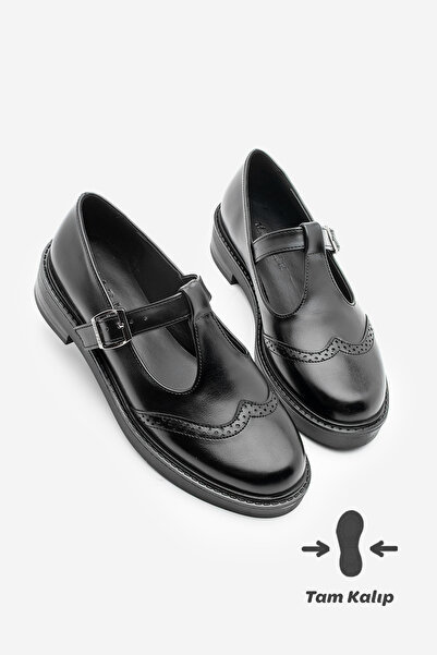 Marjin Γυναικεία Loafer Παπούτσια Casual με διπλό λουράκι Titra Μαύρο
