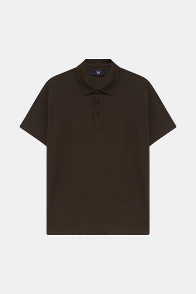W Collection STANDART KALIP KAHVE POLO YAKA T-SHİRT