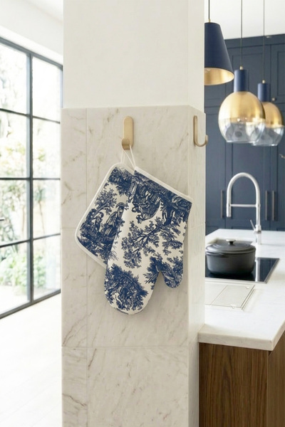 aymira home 2-Piece Kitchen Glove Set French Country Pattern Thermally Insula...