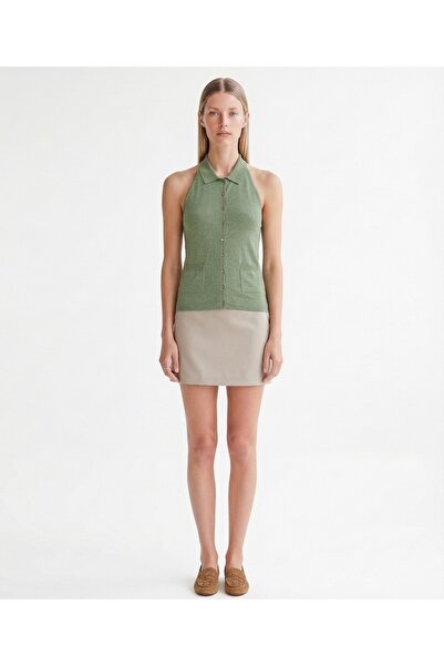 Yargıcı Regular Gömlek Yaka Kolsuz Kazak