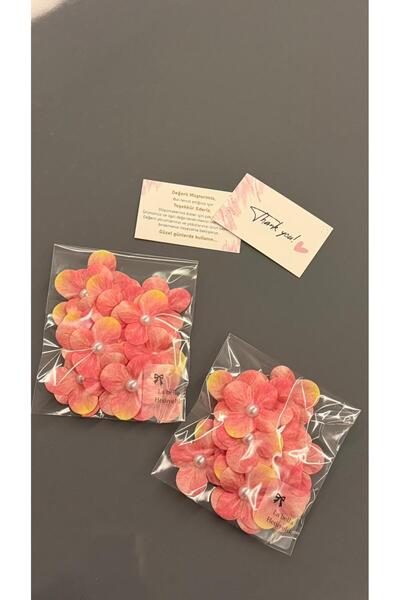 labella hediyelik İncili gül kurusu rengi yapay ıslak ortanca çiçeği 50 adet ...