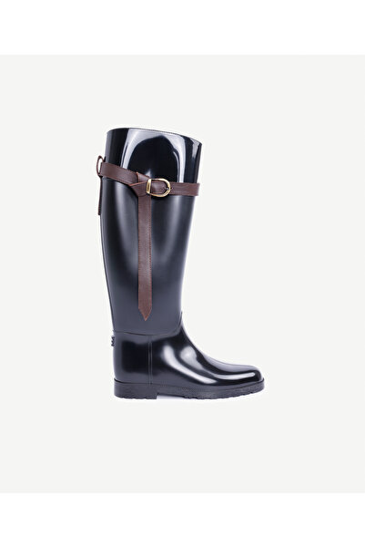 Yargıcı Deri Atkılı Yağmur Çizmesi