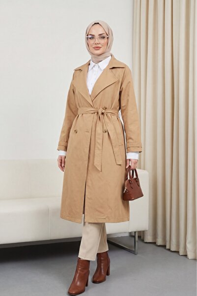 HİJABAYA Μπολερό Λεπτομερής Ζωγραφισμένη Καμπαρντίνα με Ζώνη