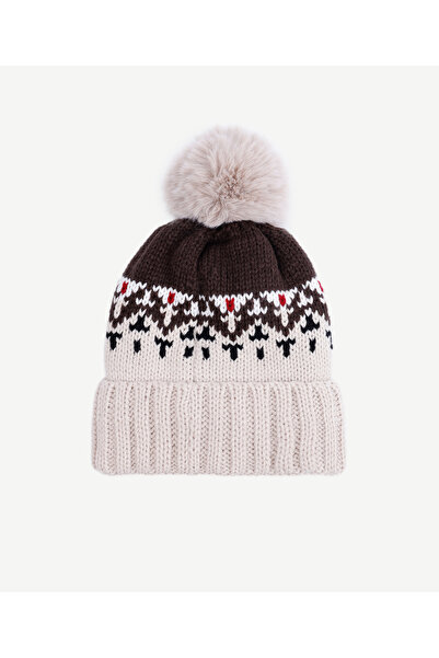 Yargıcı Fleece-Lined Knitted Patterned Beanie