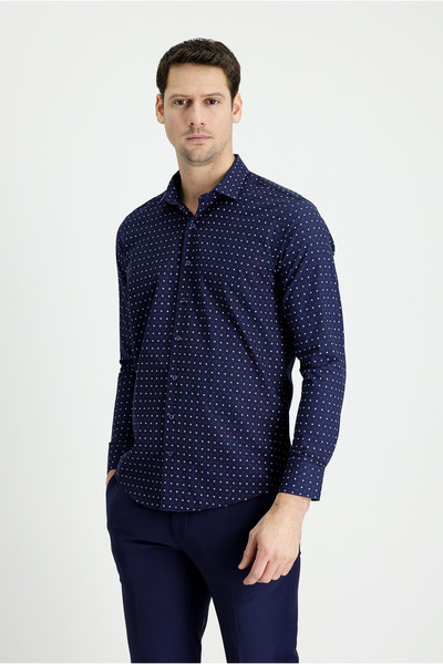 Kiğılı Cămașă din bumbac imprimată cu mânecă lungă, slim fit