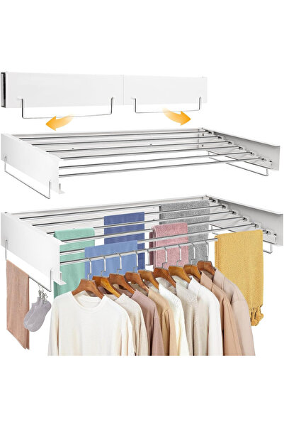 Dasbo Uscător de rufe pliabil montat pe perete, suport de uscare a rufelor de...