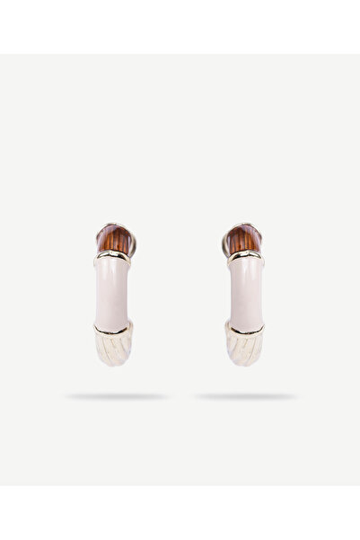 Yargıcı Enamel Detailed Hoop Earrings