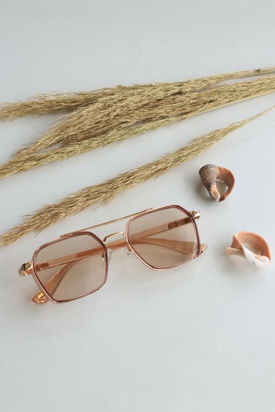 LOOKUP NEW Henry Gold Frame Rose Glass Rectangular Square Uv400 Unisex Style ...