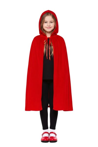 ReilaParty Little Red Riding Hood Cape 90 cm – Hooded Halloween Costume Accessory