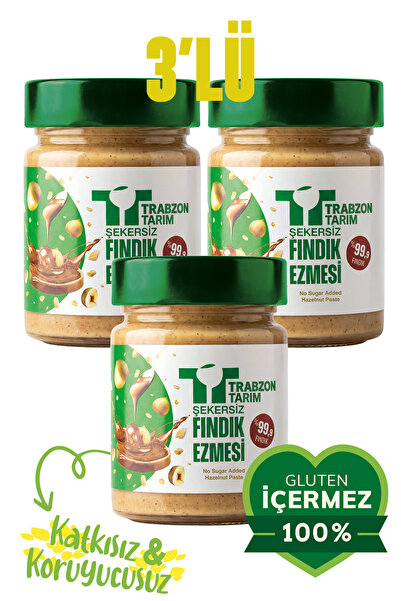 TRABZON TARIM Şekersiz %99.9 Fındık Ezmesi 300g x 3 Adet
