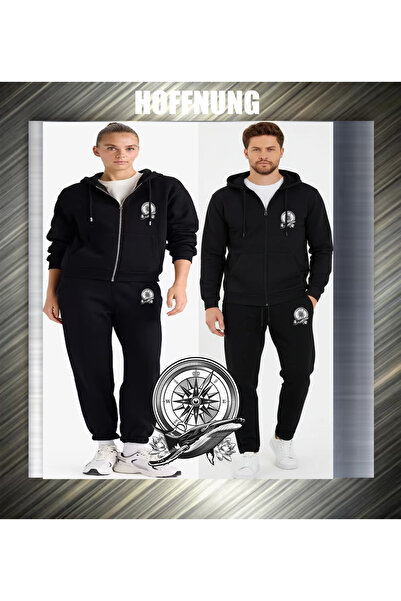 HOFFNUNG Set de trening unisex cu fermoar complet ANCHOR AND COMPASS cu glugă...