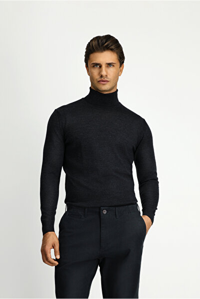 Kiğılı الياقة المدورة منتظم تناسب سترة صوفية محبوكة