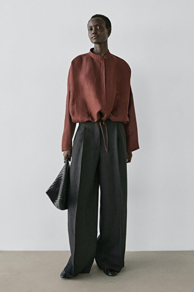 Massimo Dutti Linen blend bomber jacket