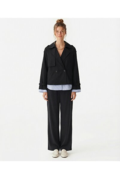 Yargıcı Regular Jacket Collar Long Sleeve Top Coat