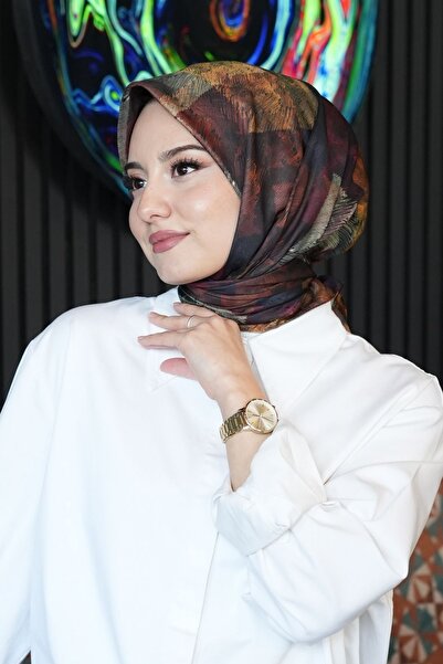 AFVENTE Βαμβακερό καφέ κασκόλ με σχέδιο ζέβρας