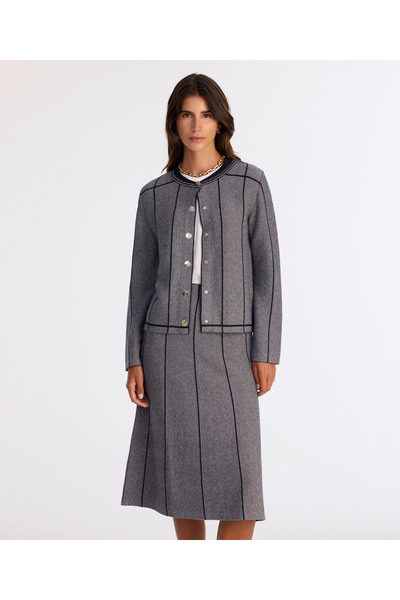 Yargıcı Regular Crew Neck Long Sleeve Cardigan