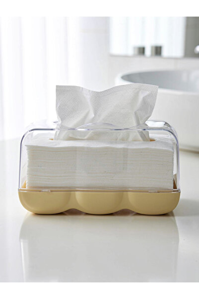 RAHALIFE HOME SOLUTION حامل مناديل الوجه الأكريليكي مع زنبرك - موزع مناديل مس...