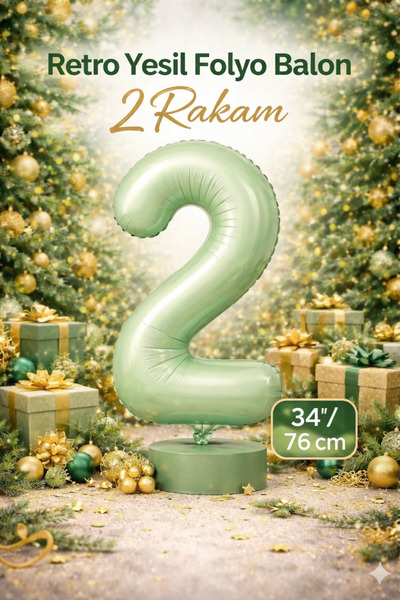 Genel Markalar YEŞİL 2 RAKAM FOLYO BALON 76CM