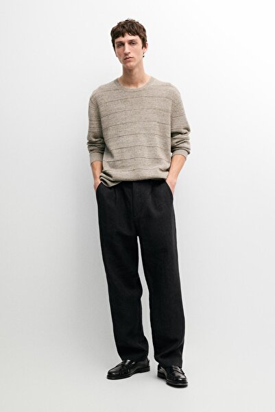 Massimo Dutti Total linen look pleated trousers