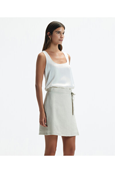 Yargıcı Double Breasted Closure Straight Cut Short Skirt