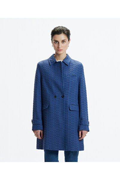 Yargıcı Epaulette Cuff Swallow Collar Top Coat with Flap Pocket