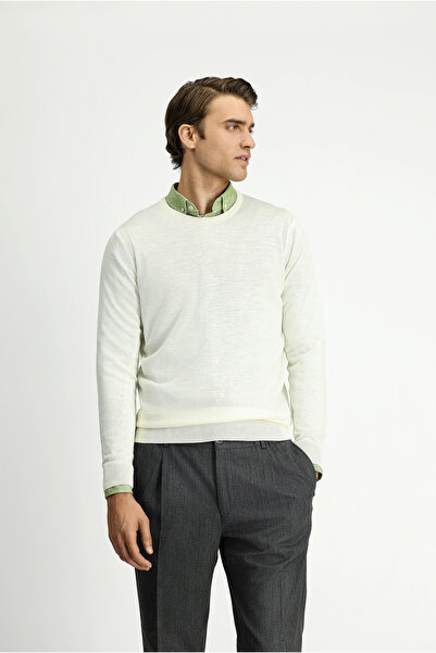 Kiğılı Pulover din lână cu decolteu obișnuit