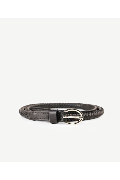 Yargıcı İnce Örgülü Deri Kemer