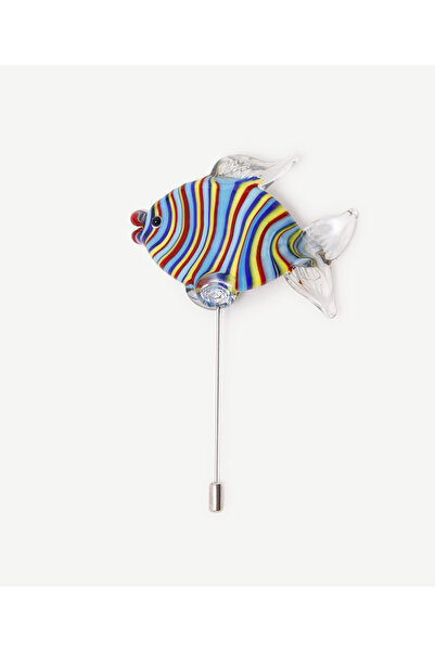 Yargıcı El Yapımı Balık Figürlü Cam Broş