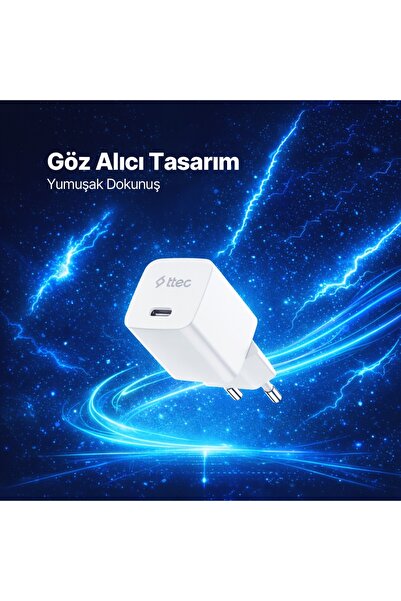 Ttec SmartCharger GAN 45W AVS PD Seyahat Hızlı Şarj Aleti