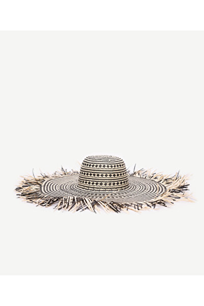 Yargıcı Püskül Detaylı Büyük Hasır Şapka