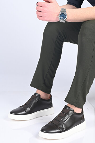 Bestello Laceless Elastic Eva Sole Genuine Leather Sneaker 174-24226 Men's Shoes