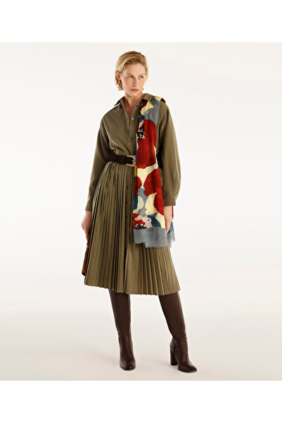 Yargıcı فستان قميص متوسط ​​الطول بطيات وأكمام طويلة