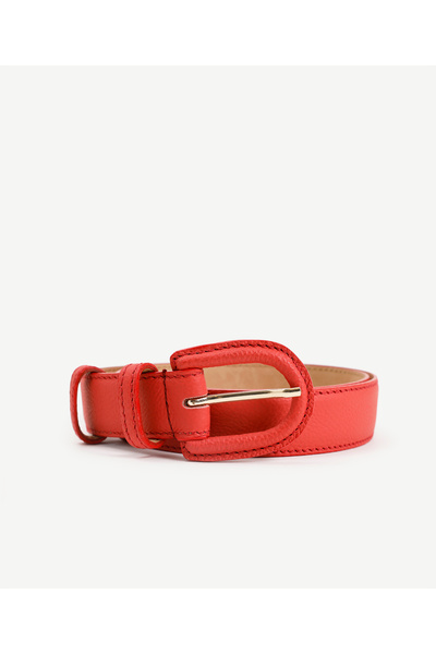 Yargıcı Deri Kaplama Tokalı Deri Kemer